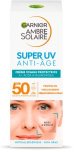 La crème solaire pour le visage Garnier Ambre
