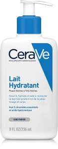 Le lait crème hydratante CeraVe pour le corps